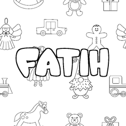 Coloraci&oacute;n del nombre FATIH - decorado juguetes