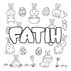 Coloraci&oacute;n del nombre FATIH - decorado Pascua