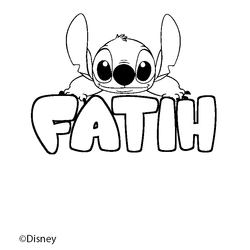 Coloraci&oacute;n del nombre FATIH - decorado Stitch