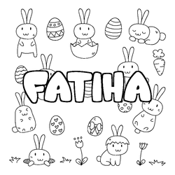 Coloraci&oacute;n del nombre FATIHA - decorado Pascua