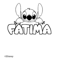 Coloraci&oacute;n del nombre FATIMA - decorado Stitch