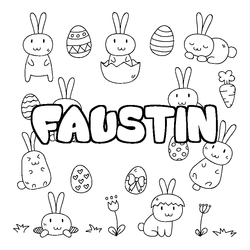 Coloraci&oacute;n del nombre FAUSTIN - decorado Pascua