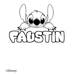 Coloraci&oacute;n del nombre FAUSTIN - decorado Stitch