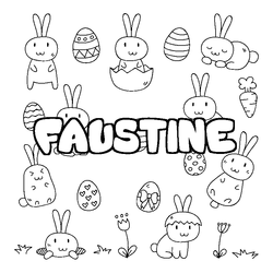 Coloraci&oacute;n del nombre FAUSTINE - decorado Pascua
