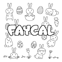 Coloraci&oacute;n del nombre FAYCAL - decorado Pascua