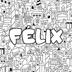 Coloraci&oacute;n del nombre F&Eacute;LIX - decorado ciudad