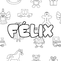 Coloraci&oacute;n del nombre F&Eacute;LIX - decorado juguetes