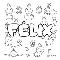 Coloraci&oacute;n del nombre F&Eacute;LIX - decorado Pascua