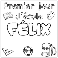 Coloraci&oacute;n del nombre F&Eacute;LIX - decorado primer d&iacute;a de escuela