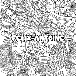 Coloraci&oacute;n del nombre F&Eacute;LIX-ANTOINE - decorado mandala de frutas