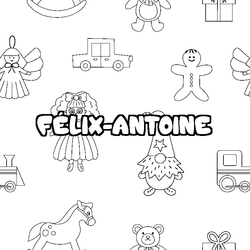 Coloraci&oacute;n del nombre F&Eacute;LIX-ANTOINE - decorado juguetes