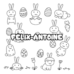 Coloraci&oacute;n del nombre F&Eacute;LIX-ANTOINE - decorado Pascua