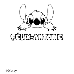 Coloraci&oacute;n del nombre F&Eacute;LIX-ANTOINE - decorado Stitch