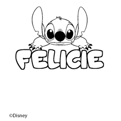 Coloraci&oacute;n del nombre FELICIE - decorado Stitch