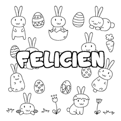 Coloraci&oacute;n del nombre FELICIEN - decorado Pascua