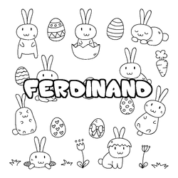 Coloraci&oacute;n del nombre FERDINAND - decorado Pascua