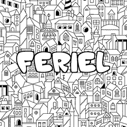 Coloraci&oacute;n del nombre FERIEL - decorado ciudad