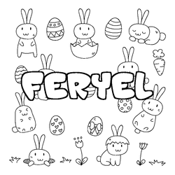 Coloraci&oacute;n del nombre FERYEL - decorado Pascua