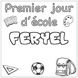 Coloraci&oacute;n del nombre FERYEL - decorado primer d&iacute;a de escuela