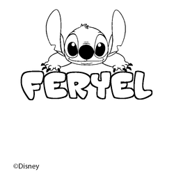 Coloraci&oacute;n del nombre FERYEL - decorado Stitch