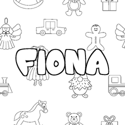 Coloraci&oacute;n del nombre FIONA - decorado juguetes