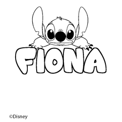 Coloraci&oacute;n del nombre FIONA - decorado Stitch