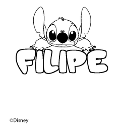 Coloraci&oacute;n del nombre FILIPE - decorado Stitch