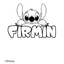 Coloraci&oacute;n del nombre FIRMIN - decorado Stitch