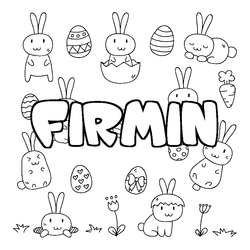 Coloraci&oacute;n del nombre FIRMIN - decorado Pascua