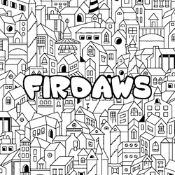 Coloraci&oacute;n del nombre FIRDAWS - decorado ciudad