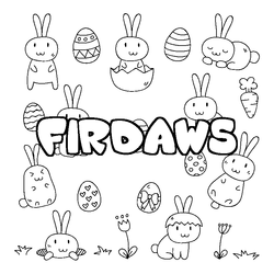 Coloraci&oacute;n del nombre FIRDAWS - decorado Pascua