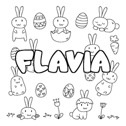 Coloraci&oacute;n del nombre FLAVIA - decorado Pascua