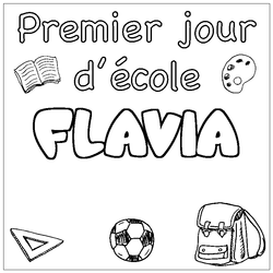 Coloraci&oacute;n del nombre FLAVIA - decorado primer d&iacute;a de escuela