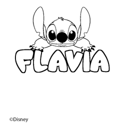 Coloraci&oacute;n del nombre FLAVIA - decorado Stitch