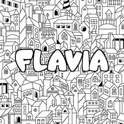 Coloraci&oacute;n del nombre FLAVIA - decorado ciudad