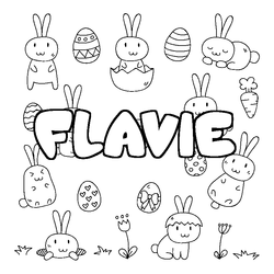 Coloraci&oacute;n del nombre FLAVIE - decorado Pascua