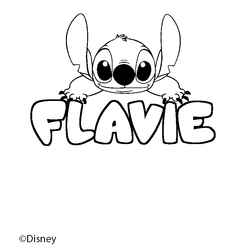 Coloraci&oacute;n del nombre FLAVIE - decorado Stitch