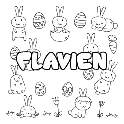 Coloraci&oacute;n del nombre FLAVIEN - decorado Pascua