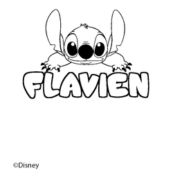 Coloraci&oacute;n del nombre FLAVIEN - decorado Stitch