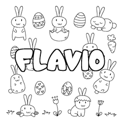 Coloraci&oacute;n del nombre FLAVIO - decorado Pascua