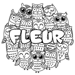 Coloraci&oacute;n del nombre FLEUR - decorado b&uacute;hos