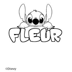 Coloraci&oacute;n del nombre FLEUR - decorado Stitch