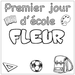 Coloraci&oacute;n del nombre FLEUR - decorado primer d&iacute;a de escuela