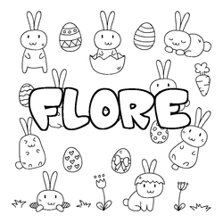 Coloraci&oacute;n del nombre FLORE - decorado Pascua