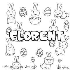 Coloraci&oacute;n del nombre FLORENT - decorado Pascua