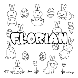 Coloraci&oacute;n del nombre FLORIAN - decorado Pascua