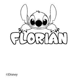 Coloraci&oacute;n del nombre FLORIAN - decorado Stitch