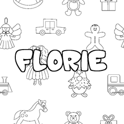Coloraci&oacute;n del nombre FLORIE - decorado juguetes