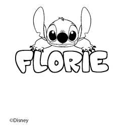 Coloraci&oacute;n del nombre FLORIE - decorado Stitch