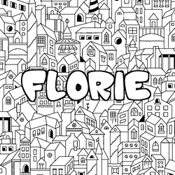 Coloraci&oacute;n del nombre FLORIE - decorado ciudad